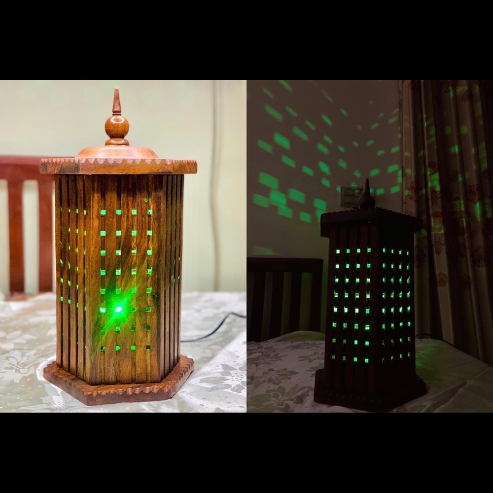 Hand made wooden lamp